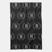 Uw Logo & bewerkbare tekst | Herhalingspatroon Theedoek (Verticaal)