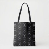 Uw Logo & bewerkbare tekst | Herhalingspatroon Tote Bag (Voorkant)