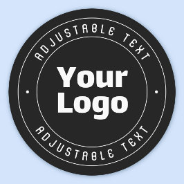 Uw logo & bewerkbare tekstsjabloon | Zwart & Wit Labels