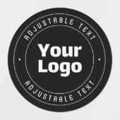 Uw logo & bewerkbare tekstsjabloon | Zwart & Wit Labels (Design 1)