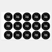 Uw logo & bewerkbare tekstsjabloon | Zwart & Wit Labels (Vel)
