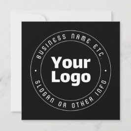 Uw logo & bewerkbare tekstsjabloon | Zwart & Wit Notitiekaartje