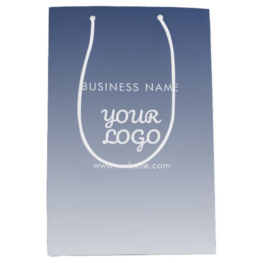 Uw logo bewerkbare verloopkleur medium cadeauzakje (Voorkant)
