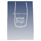 Uw logo bewerkbare verloopkleur medium cadeauzakje (Achterkant)