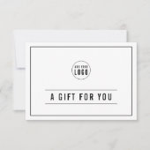 Uw Logo Black Border Lines Cadeaubon toevoegen (Voorkant)