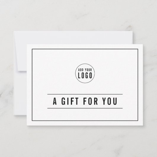 Uw Logo Black Border Lines Cadeaubon toevoegen (Voorkant)