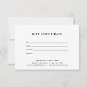 Uw Logo Black Border Lines Cadeaubon toevoegen (Achterkant)