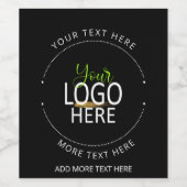 Uw Logo Black Creëer Uw eigen kleine bedrijf Wijn Etiket (Enkel label)