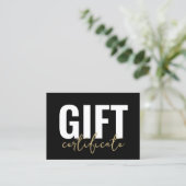 Uw Logo Black Gold Business Cadeaubon Visitekaartje (Staand voorkant)