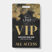 Uw Logo Black Gold Event VIP Badge (Achterkant)