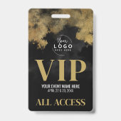 Uw Logo Black Gold Event VIP Badge (Voorkant)