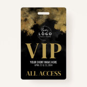 Uw Logo Black Gold Event VIP Badge (Voorkant)