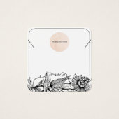 Uw Logo Black & WhiteRound Ketting Display Kaart (Voorkant)