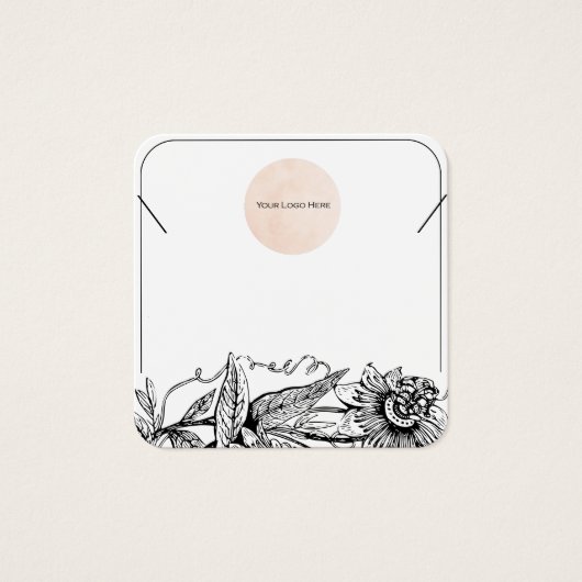 Uw Logo Black & WhiteRound Ketting Display Kaart (Voorkant)