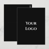 Uw logo blanco sjabloon zwart eenvoudig ontwerp ka briefkaart (Voorkant / Achterkant)