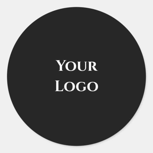 Uw logo blanco sjabloon zwart eenvoudig ontwerp ka ronde sticker (Voorkant)