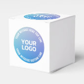 Uw Logo | Blauw naar Paars Ombre & Circulaire Teks Bedankdoosjes (Voorkant Zijde)