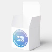 Uw Logo | Blauw naar Paars Ombre & Circulaire Teks Bedankdoosjes (Geopend)