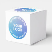Uw Logo | Blauw naar Paars Ombre & Circulaire Teks Bedankdoosjes (Achterkant)