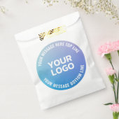 Uw Logo | Blauw naar Paars Ombre & Circulaire Teks Bedankzakje (Gezegeld)