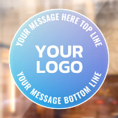 Uw Logo | Blauw naar Paars Ombre & Circulaire Teks Raamsticker (Vel 2)