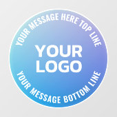 Uw Logo | Blauw naar Paars Ombre & Circulaire Teks Raamsticker (Vel)