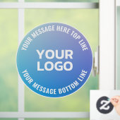 Uw Logo | Blauw naar Paars Ombre & Circulaire Teks Raamsticker (Huis)