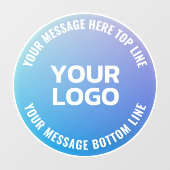 Uw Logo | Blauw naar Paars Ombre & Cirkeltekst Raamsticker (Vel)