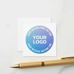 Uw Logo Blauw naar Paarse Ombre & Circulaire Tek Informatiekaartje