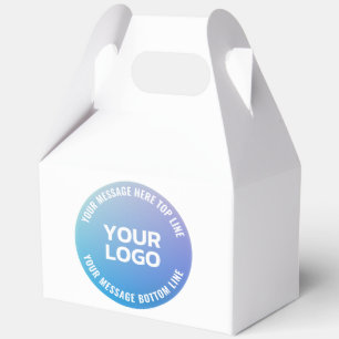 Uw Logo Blauw naar Paarse Ombre & Cirkeltekst Bedankdoosjes