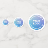 Uw Logo | Blauw tot Paarse Ombre & Circulaire teks Confetti (Voorkanten)