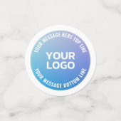 Uw Logo | Blauw tot Paarse Ombre & Circulaire teks Confetti (Kleine voorkant)