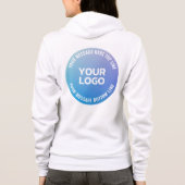 Uw Logo | Blauw tot Paarse Ombre & Circulaire teks Hoodie (Achterkant)