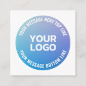 Uw Logo | Blauw tot Paarse Ombre & Circulaire teks Informatiekaartje (Voorkant)