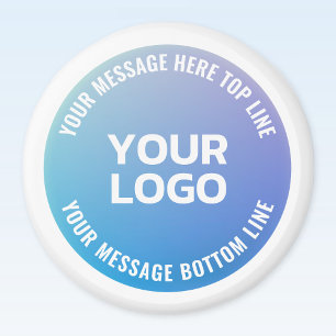 Uw Logo Blauw tot Paarse Ombre & Circulaire teks Magneet