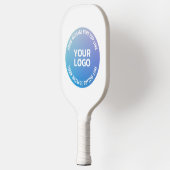 Uw Logo | Blauw tot Paarse Ombre & Circulaire teks Pickleball Paddle (Links)