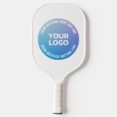 Uw Logo | Blauw tot Paarse Ombre & Circulaire teks Pickleball Paddle (Achterkant)