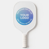 Uw Logo | Blauw tot Paarse Ombre & Circulaire teks Pickleball Paddle (Voorkant)