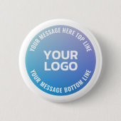 Uw Logo | Blauw tot Paarse Ombre & Circulaire teks Ronde Button 5,7 Cm (Voorkant)