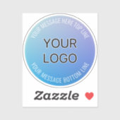 Uw Logo | Blauw tot Paarse Ombre & Circulaire teks Sticker (Vel)