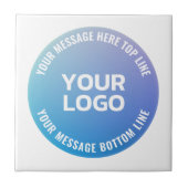 Uw Logo | Blauw tot Paarse Ombre & Circulaire teks Tegeltje (Voorkant)