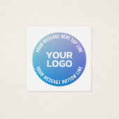 Uw Logo | Blauw tot Paarse Ombre & Circulaire teks Vierkante Visitekaartjes (Voorkant)