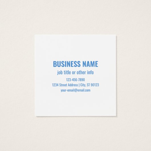 Uw Logo | Blauw tot Paarse Ombre & Circulaire teks Vierkante Visitekaartjes (Achterkant)