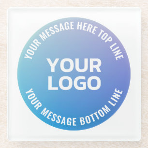 Uw Logo Blauwe naar Paarse Ombre & Circulaire Te Glazen Onderzetter