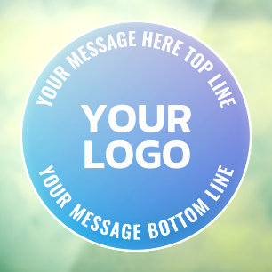 Uw Logo Blauwe naar Paarse Ombre & Circulaire Te Raamsticker