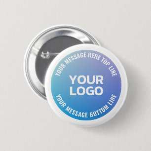 Uw Logo Blauwe naar Paarse Ombre & Circulaire Te Ronde Button 5,7 Cm