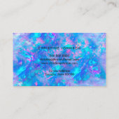 uw logo blauwe opale textuurachtergrond visitekaartje (Achterkant)
