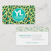 Uw Logo Blauwgroen laptop voor het afdrukken van d Visitekaartje (Voorkant / Achterkant)