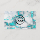 uw logo blauwgroen marmerachtergrond visitekaartje (Voorkant)