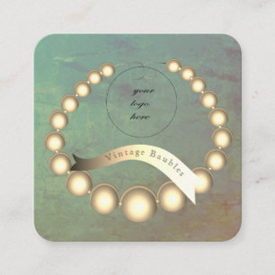 Uw Logo Blauwgroen met Gold Color Baubles Vierkante Visitekaartje